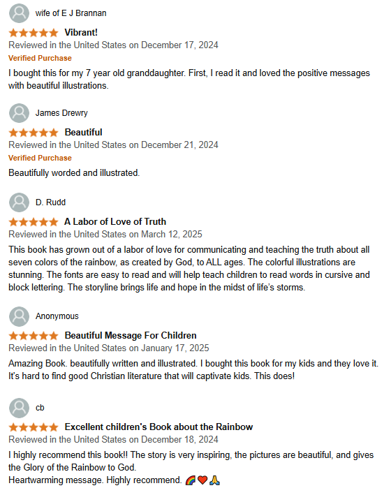 God's Colors Amazon reviews